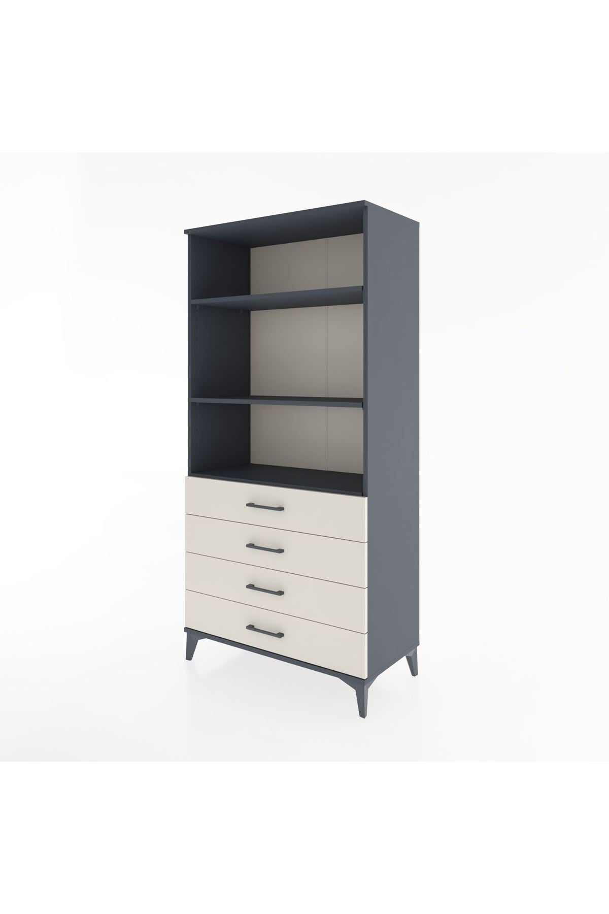 Hyperion Dolap 3 Raflı 4 Çekmeceli 88x44x182 - S57M036V4B