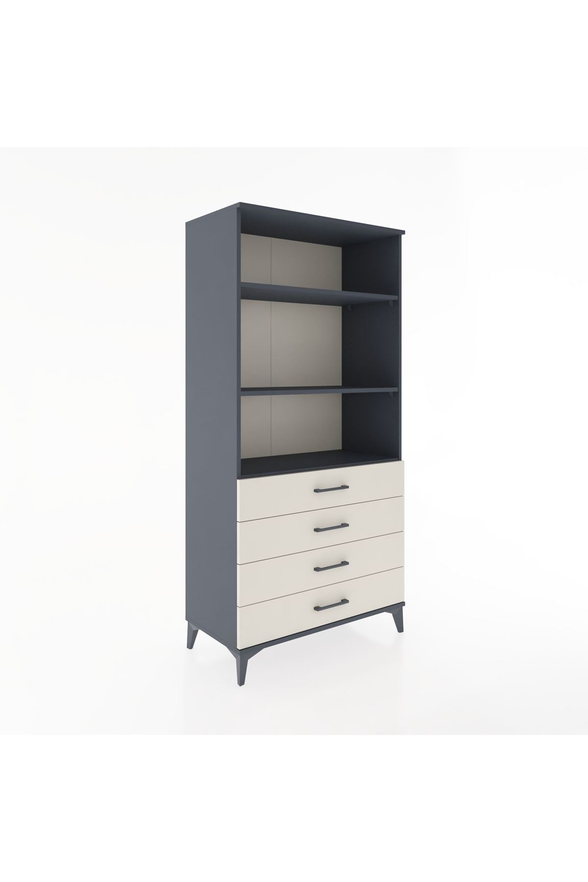 Hyperion Dolap 3 Raflı 4 Çekmeceli 88x44x182 - S57M036V4B
