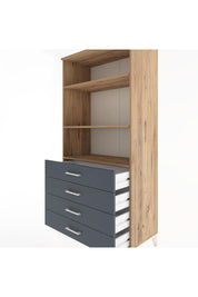 Hyperion Dolap 3 Raflı 4 Çekmeceli 88x44x182 - S57M036V8B