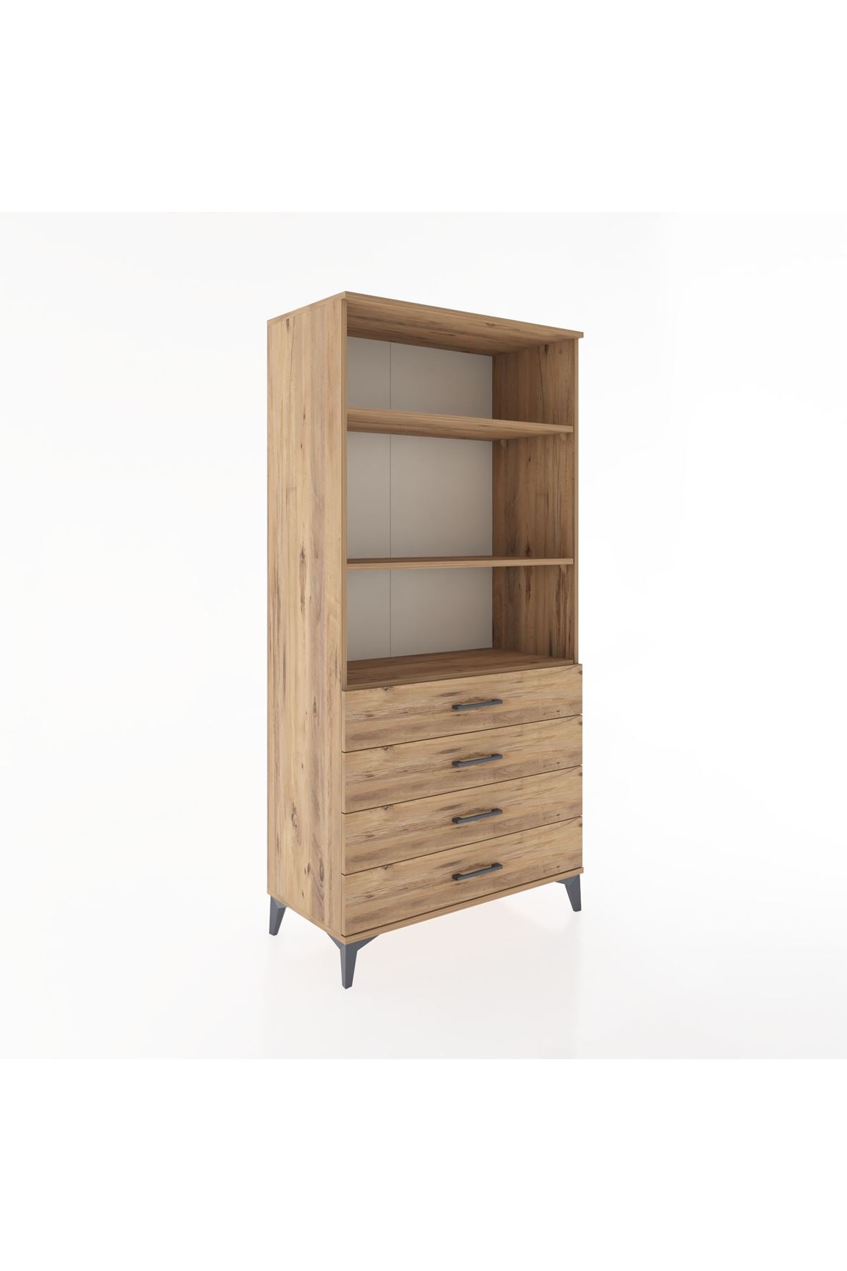Hyperion Dolap 3 Raflı 4 Çekmeceli 88x44x182 - S57M036V9B