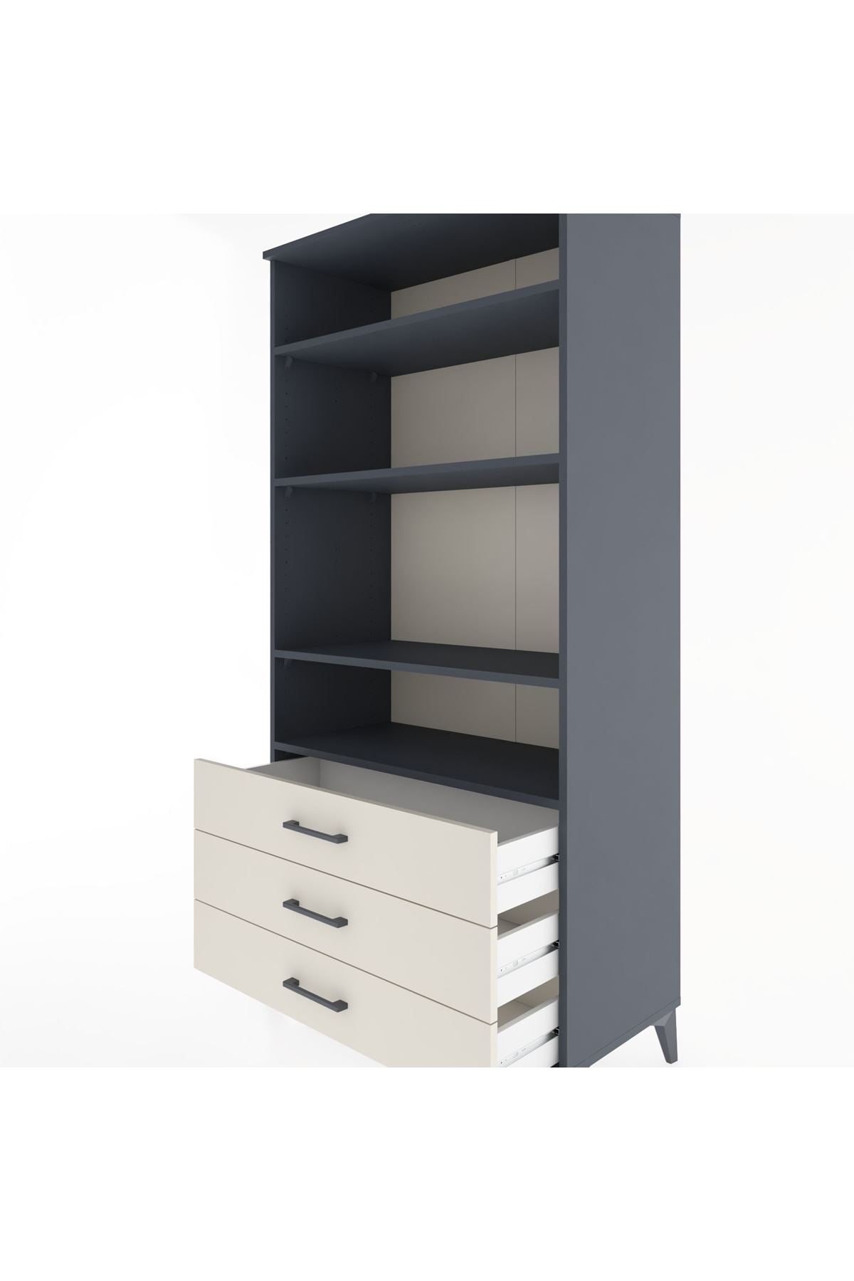 Hyperion Dolap Tek Raflı 7 Çekmeceli 88x44x182 - S57M037V4B