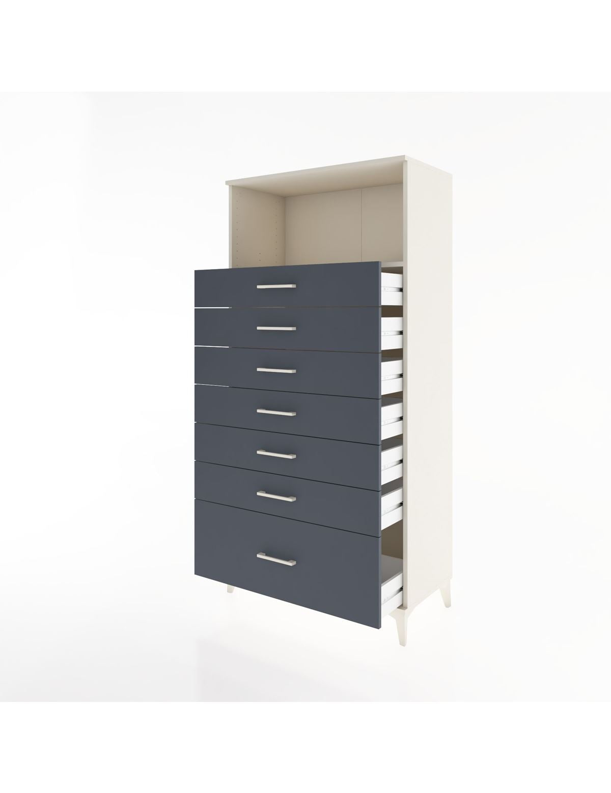 Hyperion Dolap Tek Raflı 7 Çekmeceli 88x44x182 - S57M038V2B