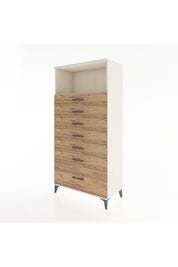 Hyperion Dolap Tek Raflı 7 Çekmeceli 88x44x182 - S57M038V3B