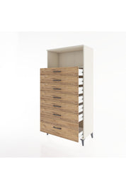 Hyperion Dolap Tek Raflı 7 Çekmeceli 88x44x182 - S57M038V3B