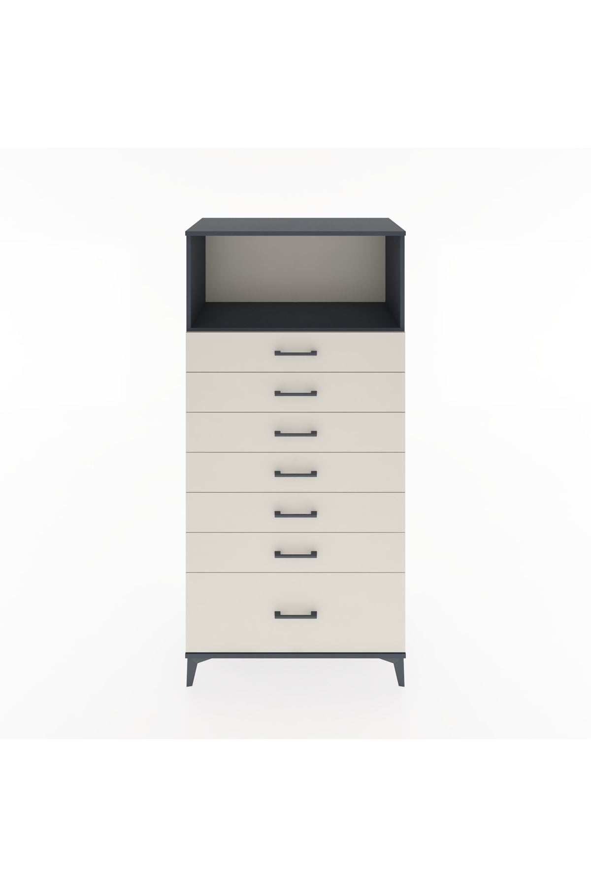 Hyperion Dolap Tek Raflı 7 Çekmeceli 88x44x182 - S57M038V4B
