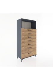 Hyperion Dolap Tek Raflı 7 Çekmeceli 88x44x182 - S57M038V6B