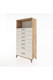 Hyperion Dolap Tek Raflı 7 Çekmeceli 88x44x182 - S57M038V7B