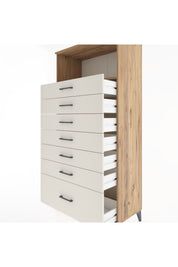 Hyperion Dolap Tek Raflı 7 Çekmeceli 88x44x182 - S57M038V7B