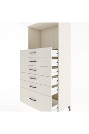 Hyperion Dolap Tek Raflı 6 Çekmeceli 88x44x182 - S57M039V1B