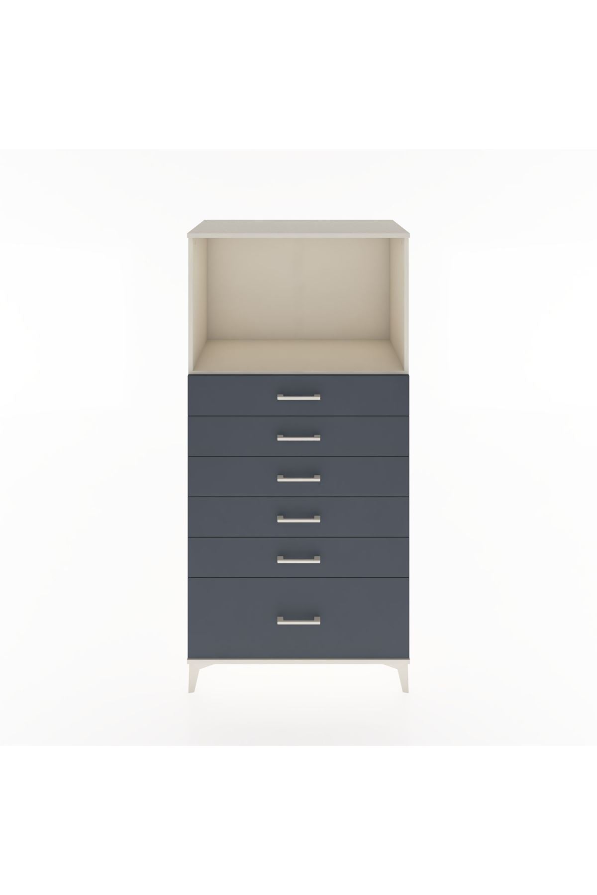 Hyperion Dolap Tek Raflı 6 Çekmeceli 88x44x182 - S57M039V2B