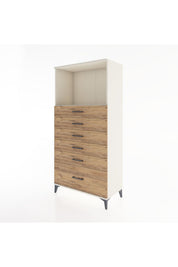 Hyperion Dolap Tek Raflı 6 Çekmeceli 88x44x182 - S57M039V3B