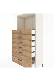 Hyperion Dolap Tek Raflı 6 Çekmeceli 88x44x182 - S57M039V3B