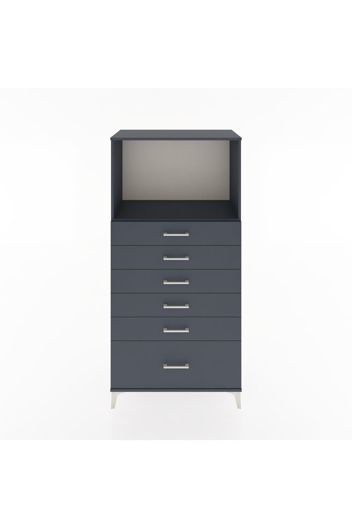 Hyperion Dolap Tek Raflı 6 Çekmeceli 88x44x182 - S57M039V5B
