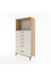 Hyperion Dolap Tek Raflı 6 Çekmeceli 88x44x182 - S57M039V7B