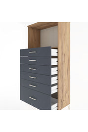 Hyperion Dolap Tek Raflı 6 Çekmeceli 88x44x182 - S57M039V8B