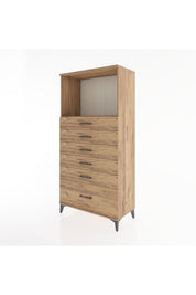 Hyperion Dolap Tek Raflı 6 Çekmeceli 88x44x182 - S57M039V9B
