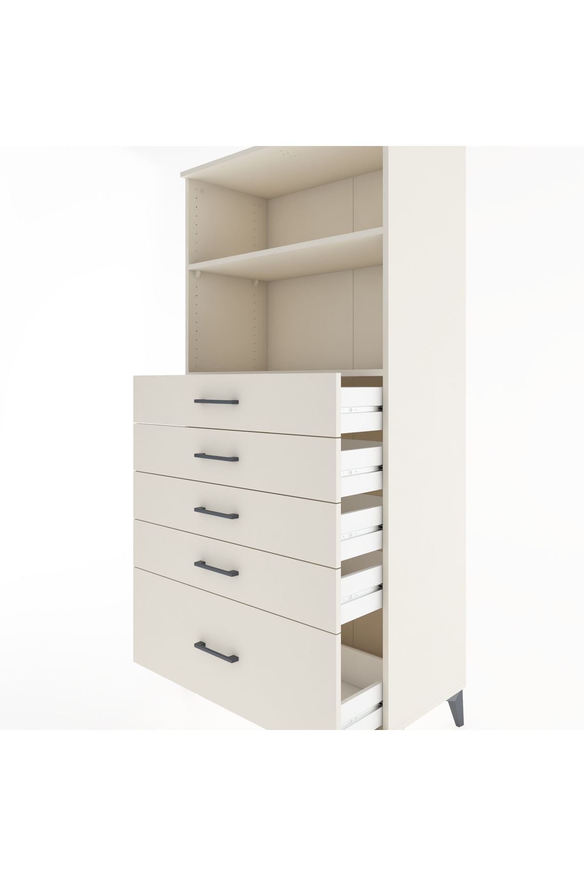 Hyperion Dolap 2 Raflı 5 Çekmeceli 88x44x182 Aytaşı-Aytaşı