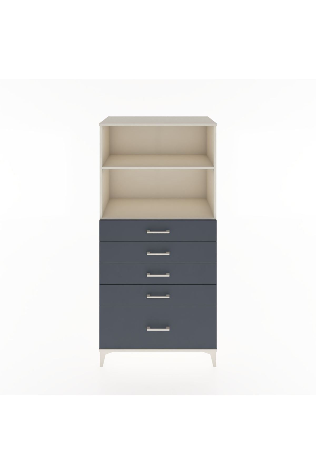 Hyperion Dolap 2 Raflı 5 Çekmeceli 88x44x182 Aytaşı-Antrasit