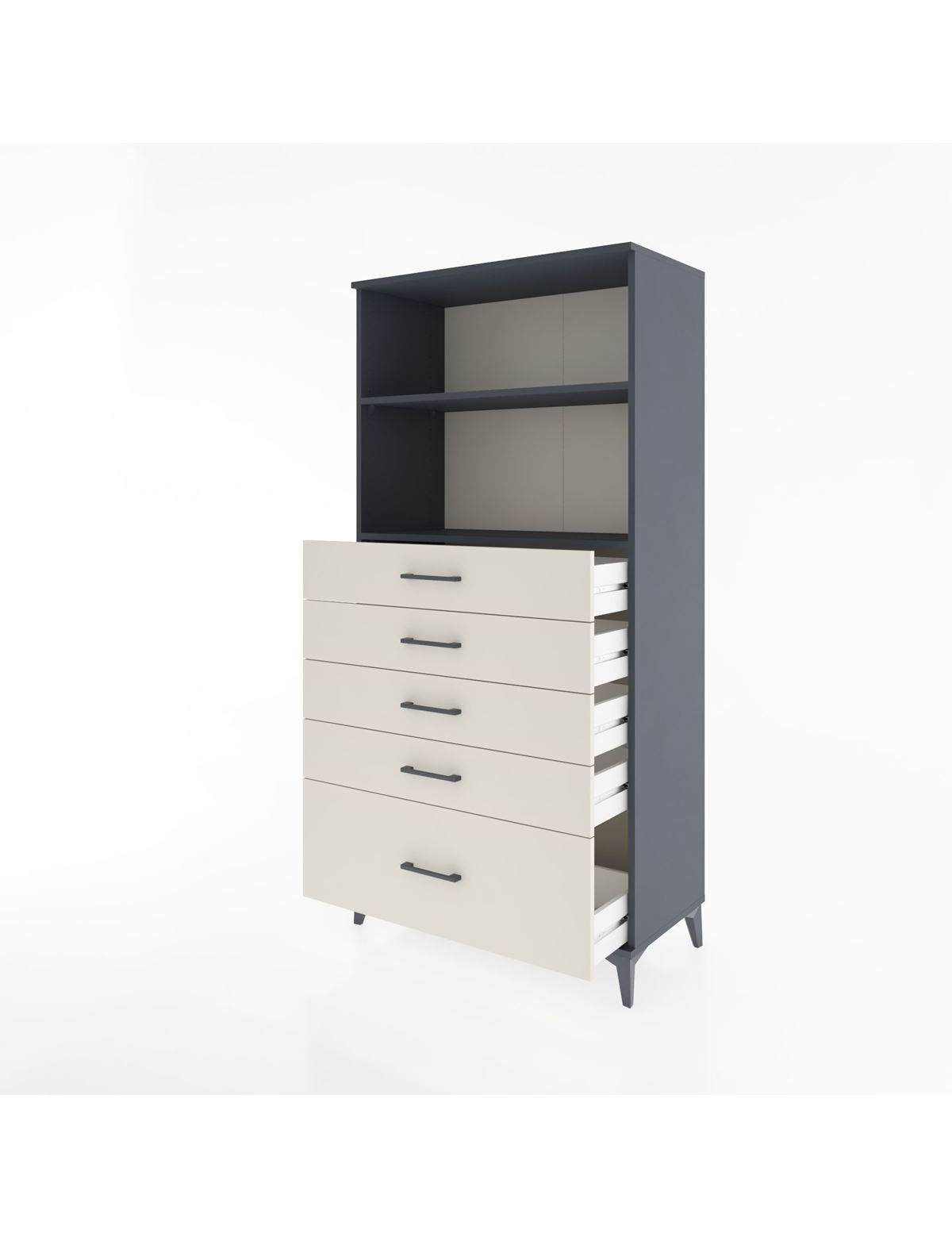 Hyperion Dolap 2 Raflı 5 Çekmeceli 88x44x182 - S57M040V4B