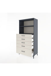 Hyperion Dolap 2 Raflı 5 Çekmeceli 88x44x182 Antrasit-Aytaşı