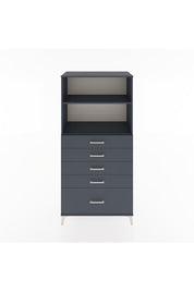 Hyperion Dolap 2 Raflı 5 Çekmeceli 88x44x182 Antrasit-Antrasit