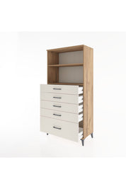 Hyperion Dolap 2 Raflı 5 Çekmeceli 88x44x182 Çam-Aytaşı