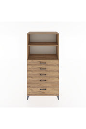 Hyperion Dolap 2 Raflı 5 Çekmeceli 88x44x182 Çam-Çam