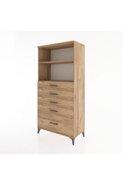 Hyperion Dolap 2 Raflı 5 Çekmeceli 88x44x182 Çam-Çam