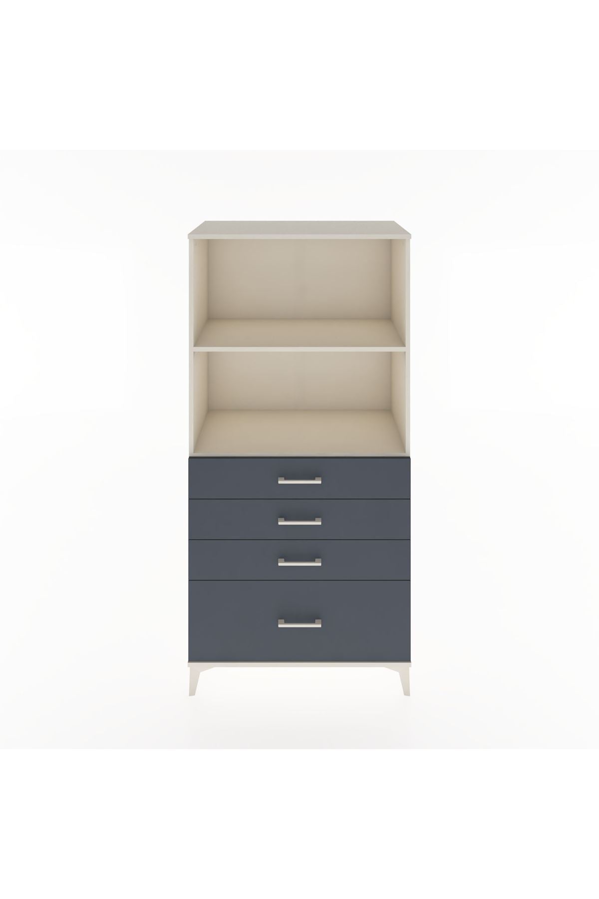 Hyperion Dolap 2 Raflı 4 Çekmeceli 88x44x182 Aytaşı-Antrasit