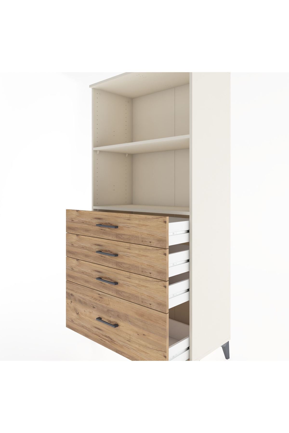 Hyperion Dolap 2 Raflı 4 Çekmeceli 88x44x182 Aytaşı-Çam