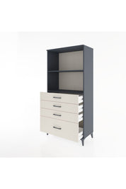 Hyperion Dolap 2 Raflı 4 Çekmeceli 88x44x182 Antrasit-Aytaşı