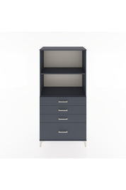 Hyperion Dolap 2 Raflı 4 Çekmeceli 88x44x182 Antrasit-Antrasit