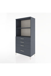 Hyperion Dolap 2 Raflı 4 Çekmeceli 88x44x182 Antrasit-Antrasit