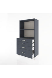 Hyperion Dolap 2 Raflı 4 Çekmeceli 88x44x182 Antrasit-Antrasit