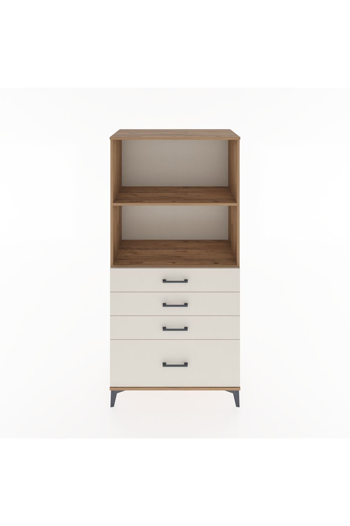 Hyperion Dolap 2 Raflı 4 Çekmeceli 88x44x182 Çam-Aytaşı