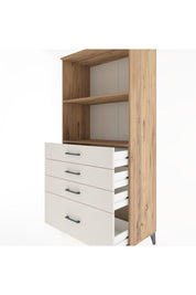 Hyperion Dolap 2 Raflı 4 Çekmeceli 88x44x182 Çam-Aytaşı