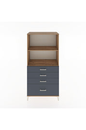 Hyperion Dolap 2 Raflı 4 Çekmeceli 88x44x182 Çam-Antrasit