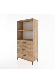 Hyperion Dolap 2 Raflı 4 Çekmeceli 88x44x182 Çam-Çam