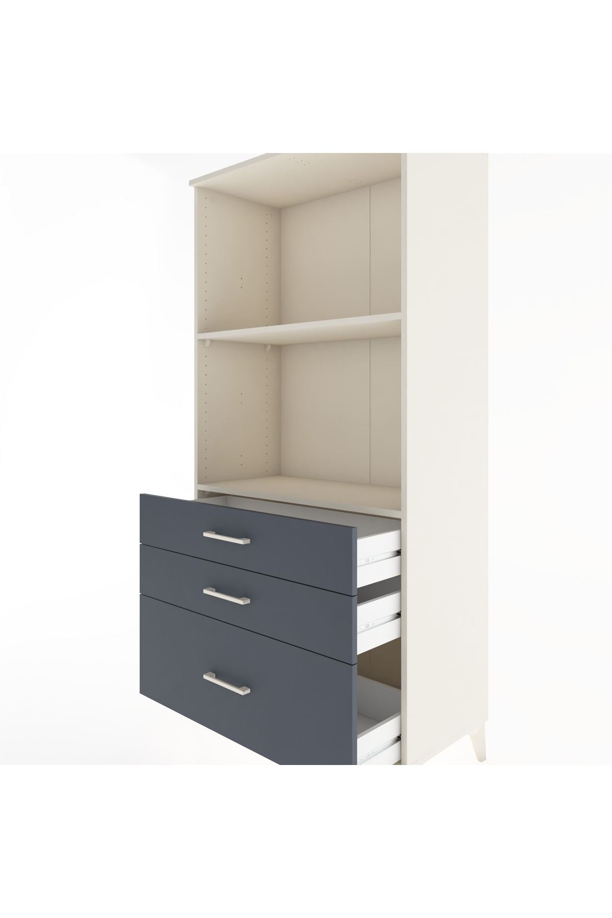 Hyperion Dolap 2 Raflı 3 Çekmeceli 88x44x182 Aytaşı-Antrasit