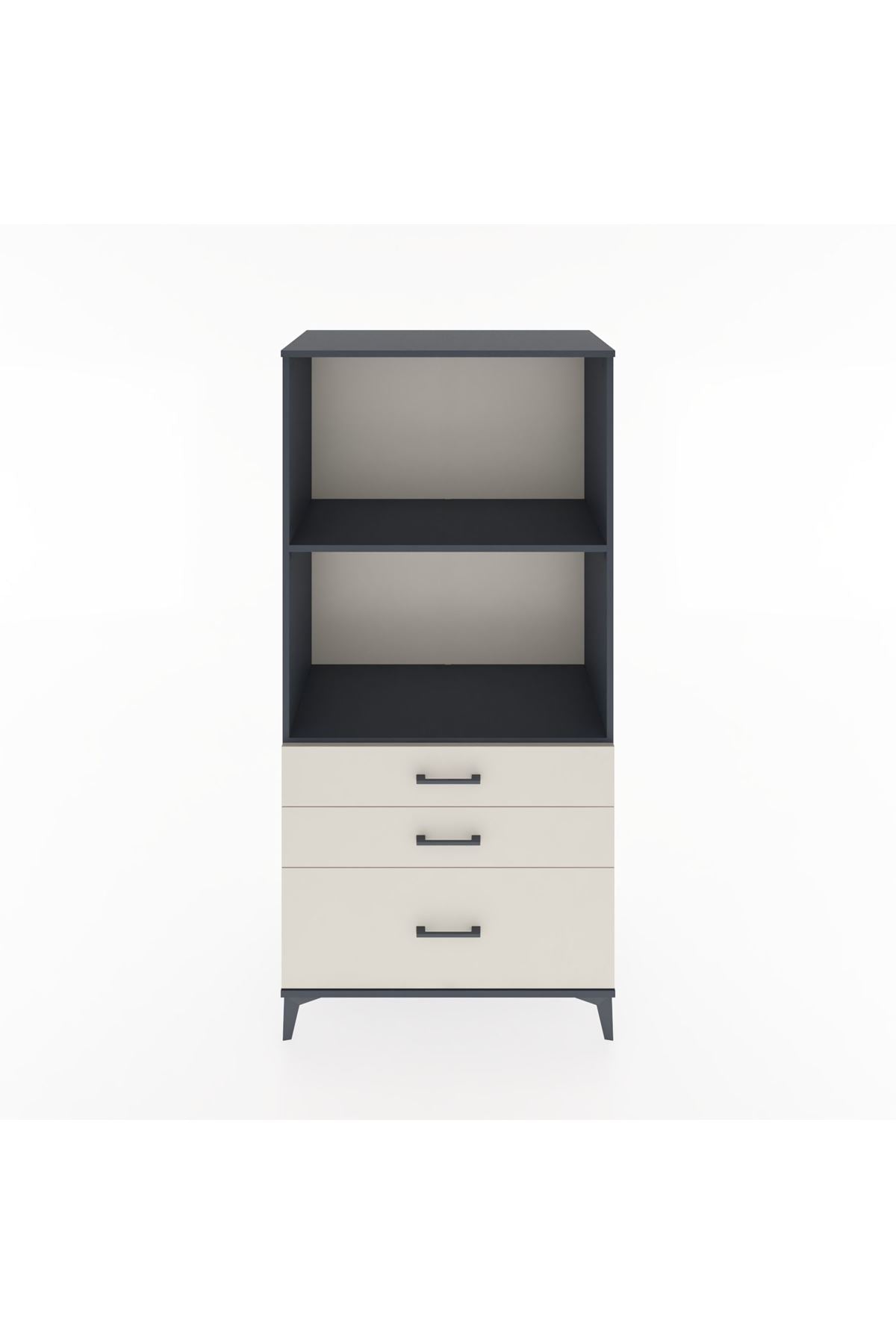 Hyperion Dolap 2 Raflı 3 Çekmeceli 88x44x182 Antrasit-Aytaşı