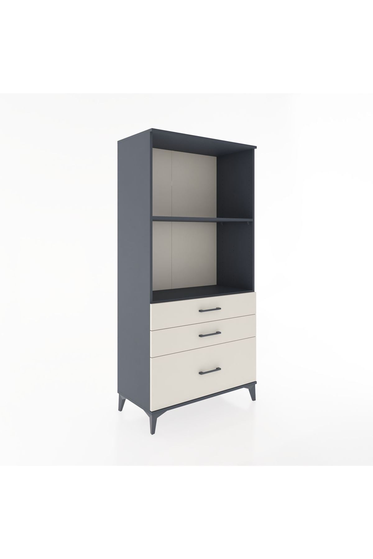 Hyperion Dolap 2 Raflı 3 Çekmeceli 88x44x182 Antrasit-Aytaşı