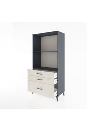 Hyperion Dolap 2 Raflı 3 Çekmeceli 88x44x182 Antrasit-Aytaşı