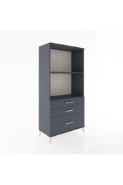 Hyperion Dolap 2 Raflı 3 Çekmeceli 88x44x182 Antrasit-Antrasit