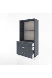 Hyperion Dolap 2 Raflı 3 Çekmeceli 88x44x182 Antrasit-Antrasit