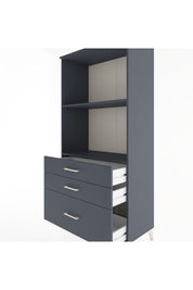 Hyperion Dolap 2 Raflı 3 Çekmeceli 88x44x182 Antrasit-Antrasit