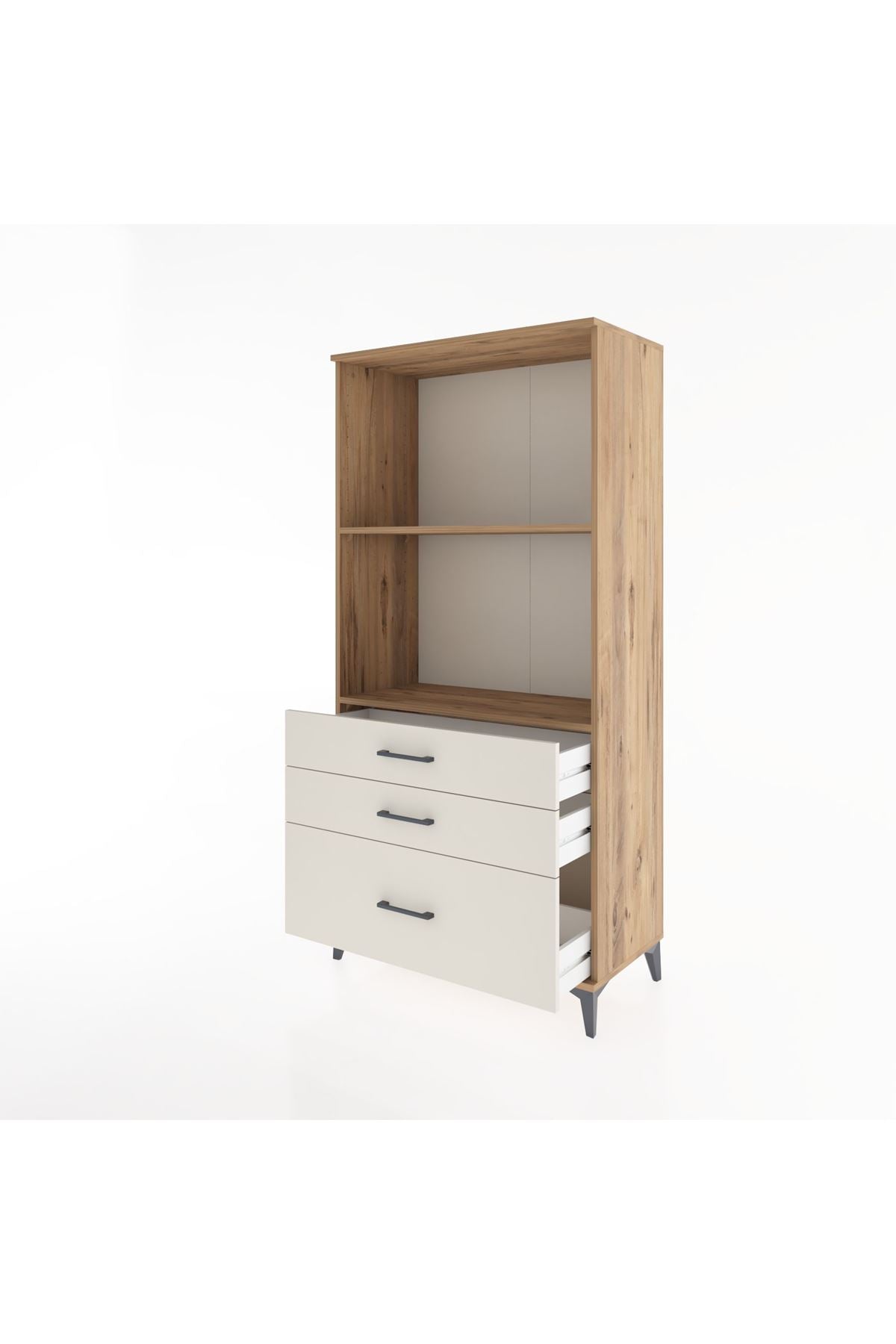 Hyperion Dolap 2 Raflı 3 Çekmeceli 88x44x182 Çam-Aytaşı