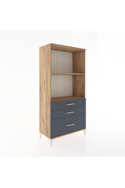 Hyperion Dolap 2 Raflı 3 Çekmeceli 88x44x182 Çam-Antrasit