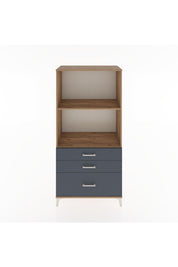 Hyperion Dolap 2 Raflı 3 Çekmeceli 88x44x182 Çam-Antrasit