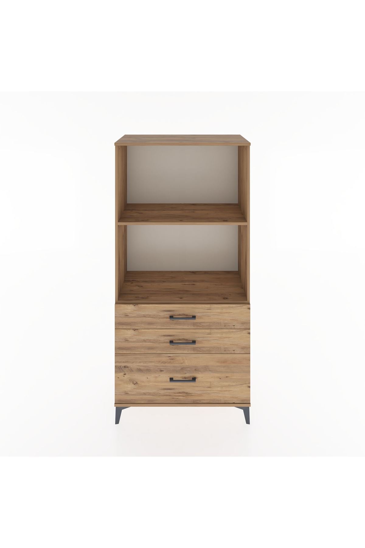 Hyperion Dolap 2 Raflı 3 Çekmeceli 88x44x182 Çam-Çam