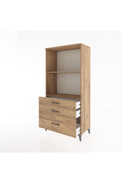 Hyperion Dolap 2 Raflı 3 Çekmeceli 88x44x182 Çam-Çam